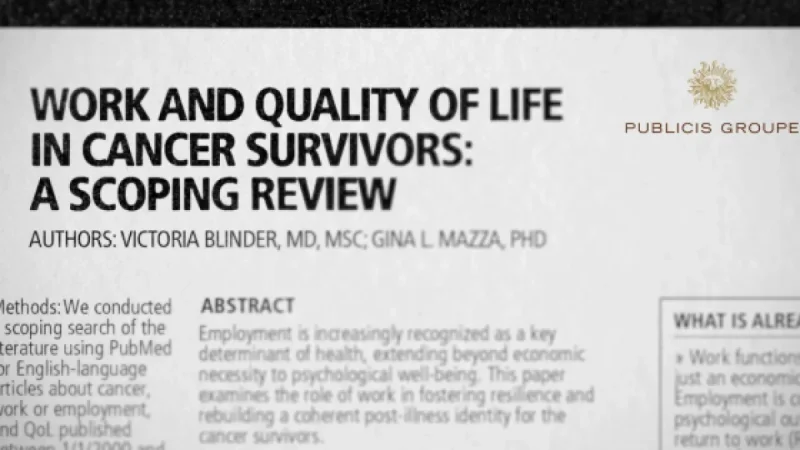 Publicis Boosts Cancer Initiative with New Research and AI Coach