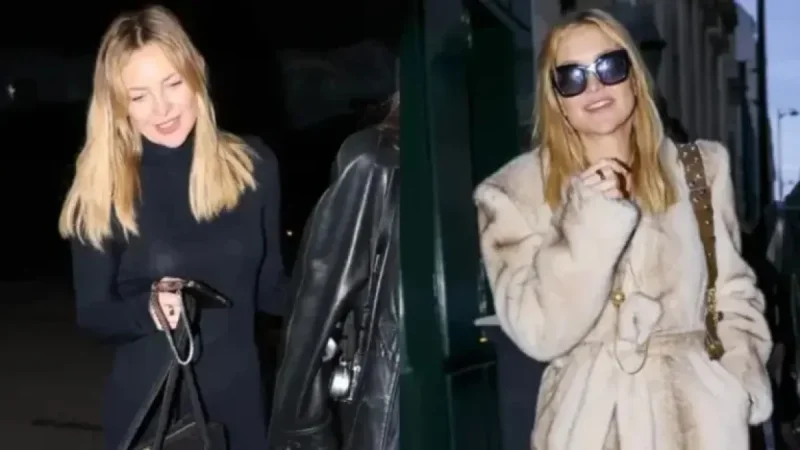 Kate Hudson Stuns in Sheer Dress and Faux-Fur Coat in Paris