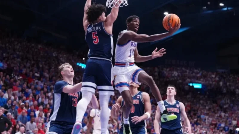 No. 9 Kansas Defeats Top-Ranked Arizona, Overcomes Absence of Star Peterson
