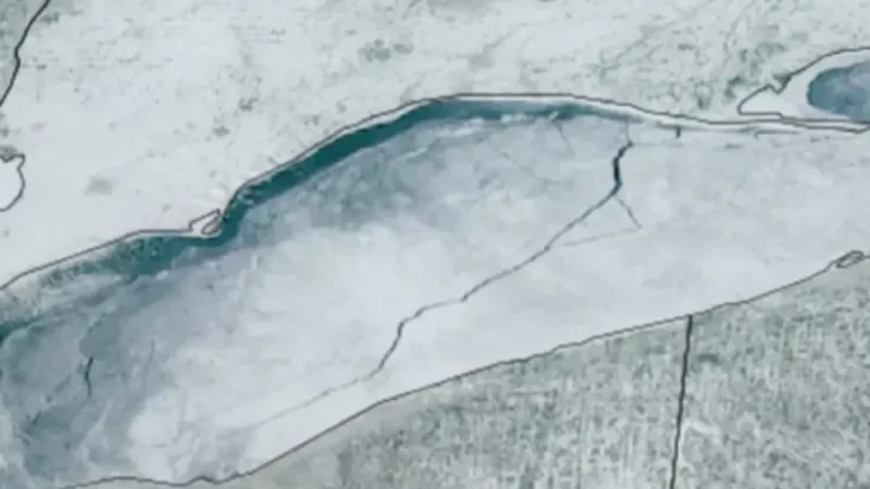 Satellite Reveals 80-Mile Crack in Lake Erie’s Ice Sheet