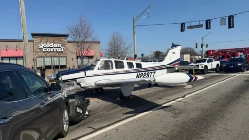 Small Plane Crashes into Vehicles During Gainesville Emergency Landing
