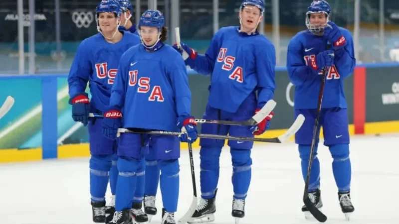 Team USA Hits the Ice for First Olympic Hockey Practice