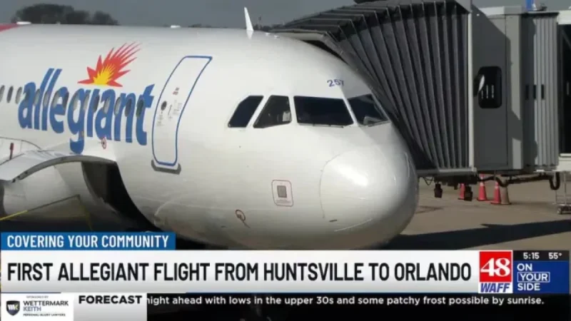Allegiant Air Launches New Direct Service from Huntsville to Orlando