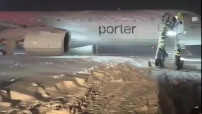 Porter Airlines Plane Slides Off Tarmac Amid Heavy Snow at Halifax Airport