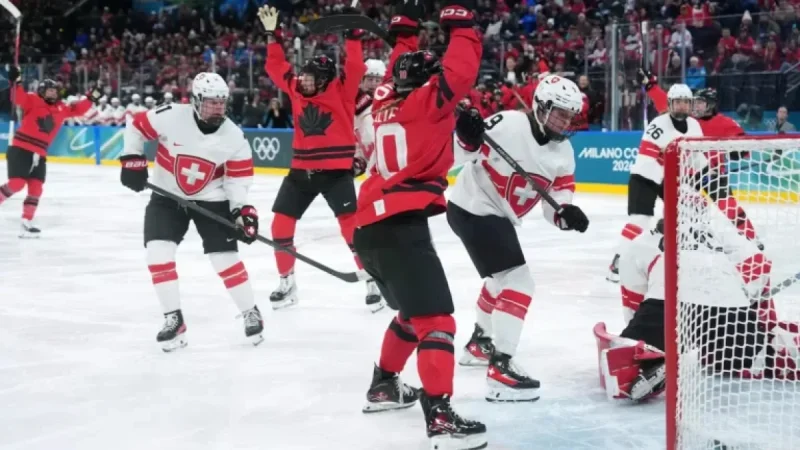 Canada Overcomes Swiss 2-1, Sets U.S. Gold Showdown