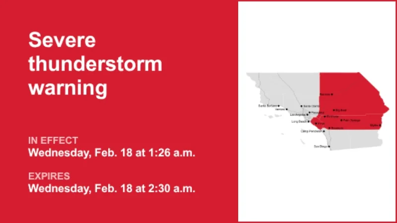 Severe Winds and Thunderstorms Expected Wednesday in Orange County, Gusts Up to 60 mph