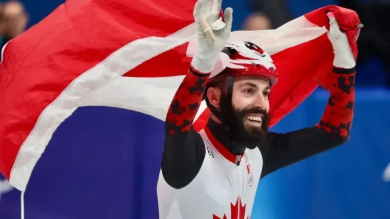 Steven Dubois Wins Olympic Gold in 500m Short Track Speed Skating