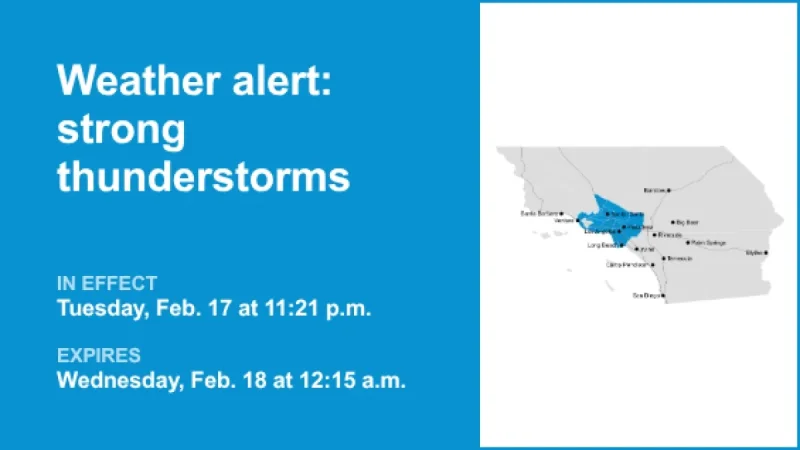 Weather Alert: Strong Thunderstorms to Hit 5 Freeway North of LA Until Wednesday