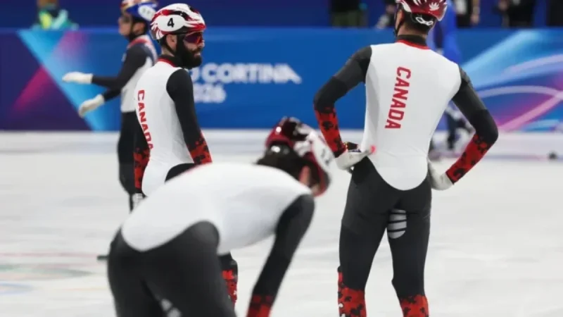 Short Track Speed Skating: Men’s Relay Team Just Misses Podium