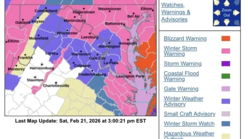 Winter Storm Alert Issued for Sunday Night Snowfall