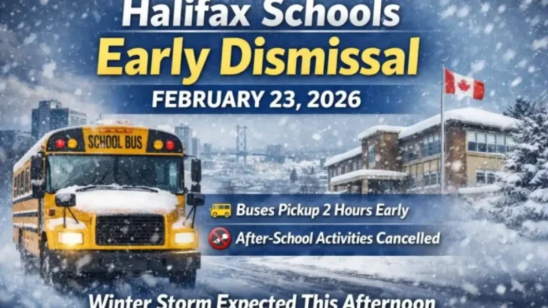 Halifax Schools Close Early Today Due to Snowstorm Alert