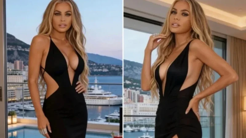 Carmen Electra Stuns in Black Gown on Romantic Riviera Getaway