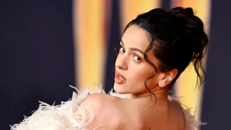 Rosalía Stuns in Backless Feathery Ensemble at BRIT Awards