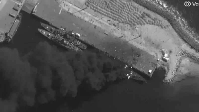 Iranian Warship Burns at Pier After US-Israeli Strikes: Satellite Images Reveal