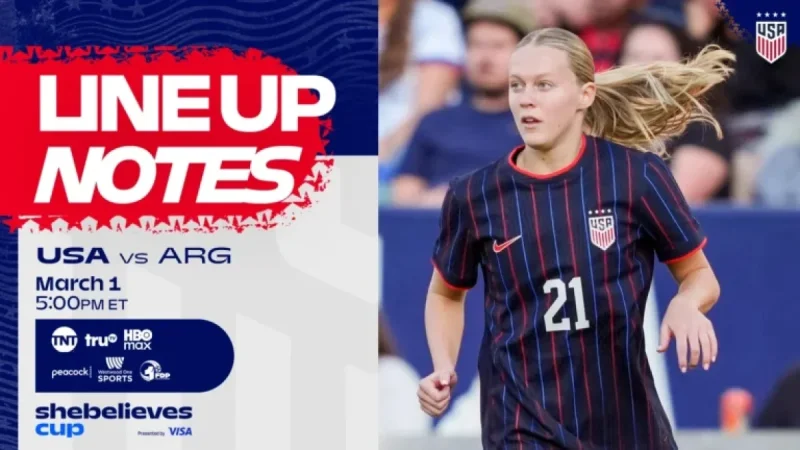 USWNT vs. Argentina: March 1 Starting Lineup in Nashville Unveiled