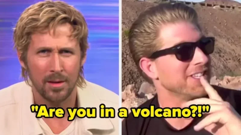 Ryan Gosling Reacts During Desert Interview
