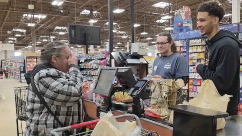 Jaylon Tyson at the checkout: a grocery aisle surprise that turned into relief