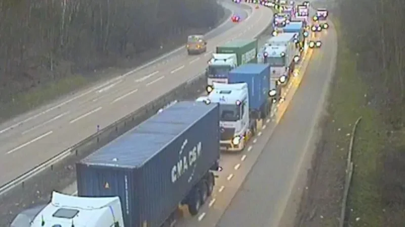 Stretch of A14 Remains Closed Ten Hours After Two-Lorry Crash, Diesel Spillage Halts Westbound