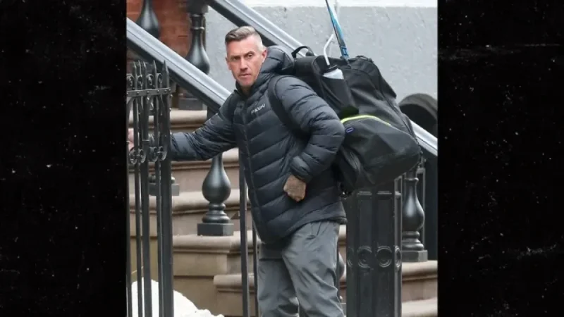 Carey Hart Spotted in NYC as Pink Films Talk Show
