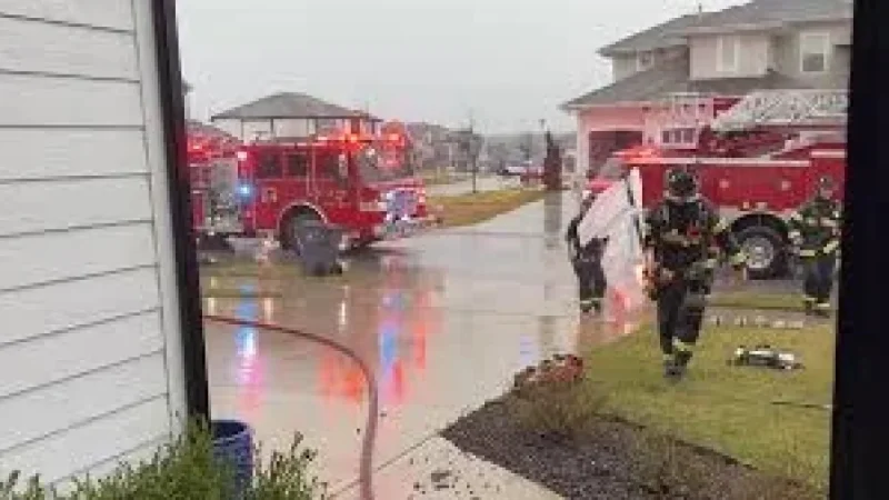 Kctv5: Lightning strike triggers basement fire in Olathe, leaving four displaced