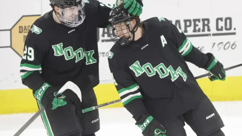 Bennett Schimek Watches UND’s Jake Livanavage Join an Elite All-NCHC Circle