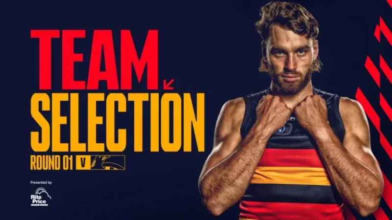 Crows Game: Adelaide confirm 23-man squad as McAndrew favoured for ruck debut