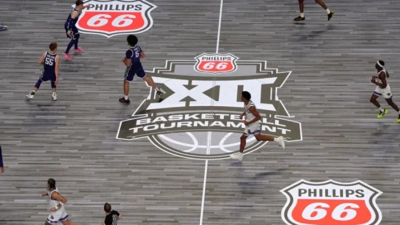 T Mobile Center at an inflection point: Big 12 swaps LED glass court for hardwood in the final two days