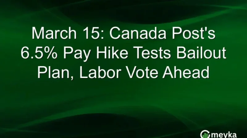 Canada Post Pay Hike Exposes Bailout Gamble and a Looming Labor Vote