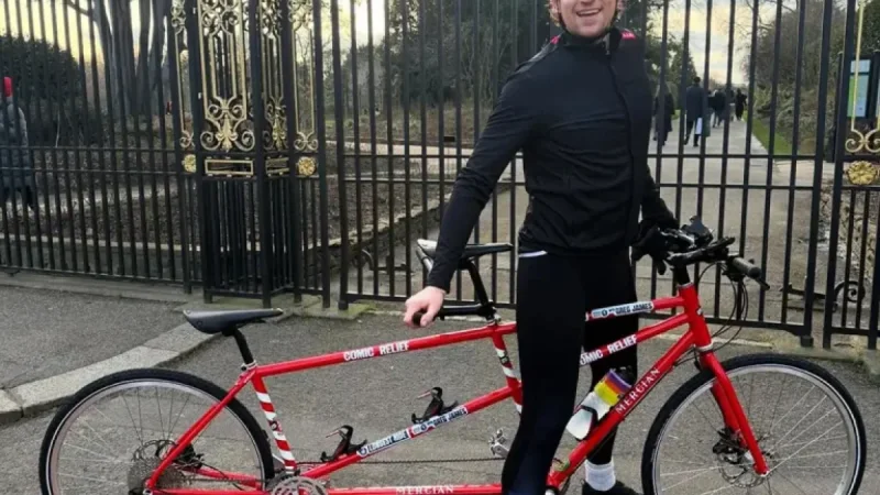 Greg James Comic Relief: Radio 1 presenter cycles into York and stops in Somerset on 1,000km tandem challenge
