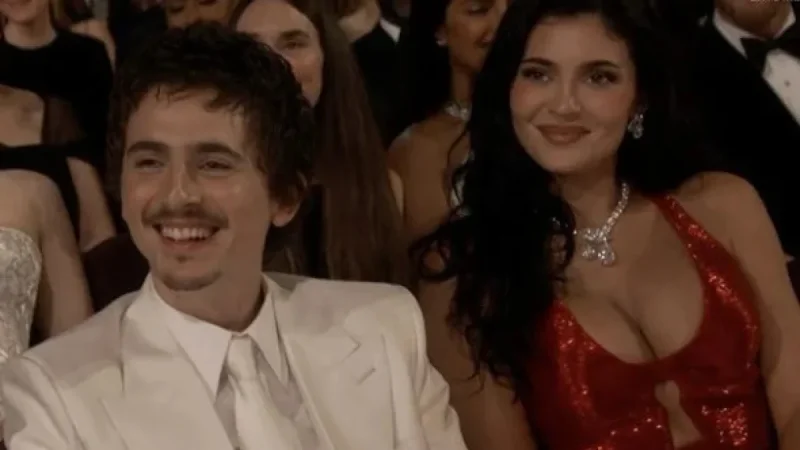 Kylie Jenner Shines in Ruby Schiaparelli at Oscars, Supporting Timothée Chalamet