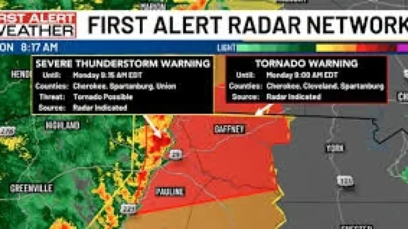 Tornado Spartanburg Sc as Monday Morning Warnings Expand Across the Carolinas