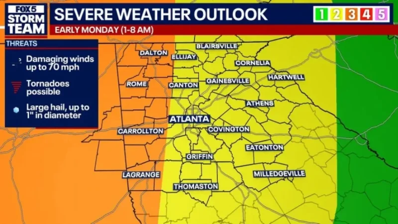Wsbtv as Monday’s North Georgia storm risk is upgraded: what the latest alerts signal