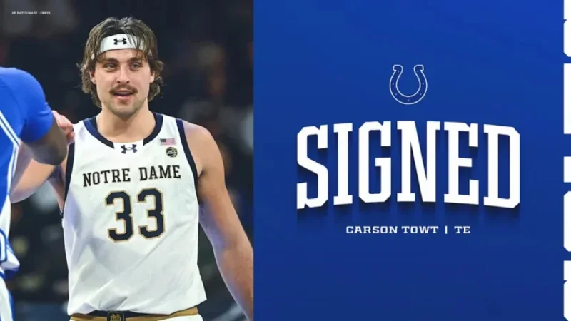 Carson Towt signs with the Colts — a tight end without a football past