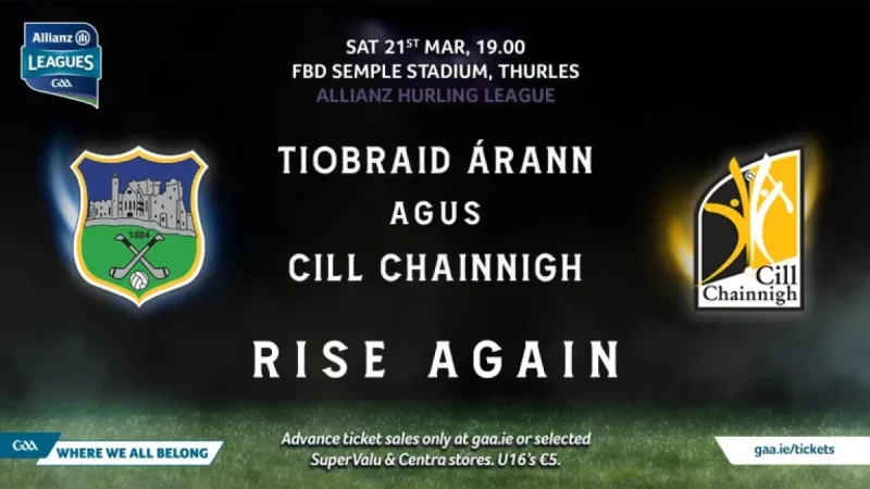 Kilkenny V Tipperary: Final Round Line-Up Revealed — Throw-In Set for 7pm