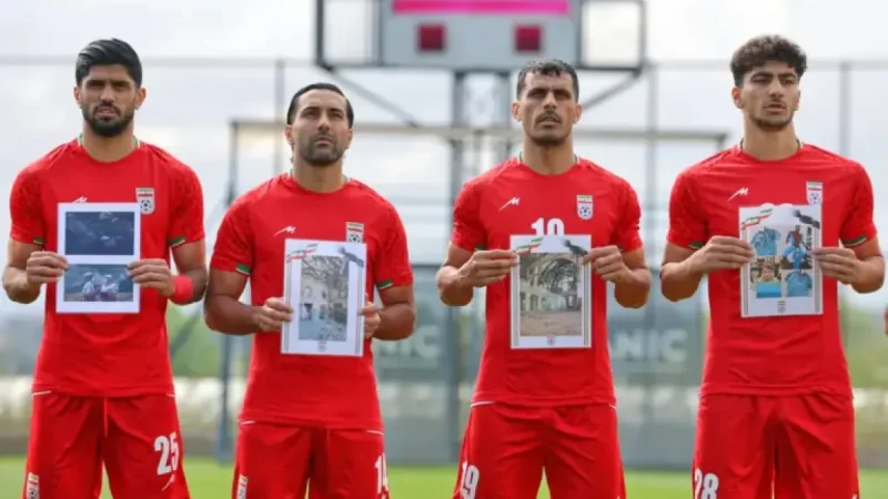 Iran Soccer players honor alleged child victims before World Cup warmup