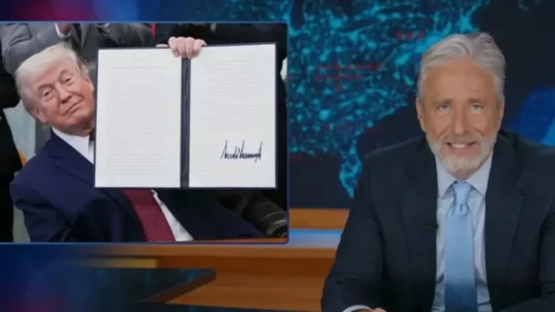Jon Stewart Jokes Trump Uses Psychedelics During Bill Signing