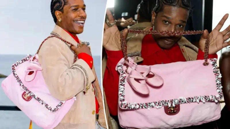 A Ap Rocky Carried Miniature Chanel Shoes For His Daughter at the Chanel cruise show
