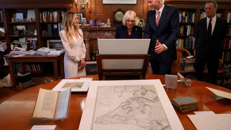 Queen Camilla gifts Roo doll as Anna Wintour visits New York library