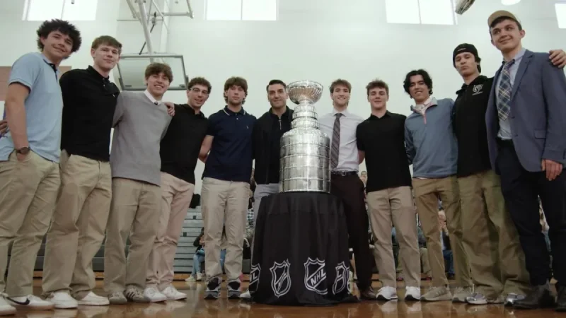 Bergeron Brings Stanley Cup to Blackstone Valley Co-op at Saint Raphael Academy