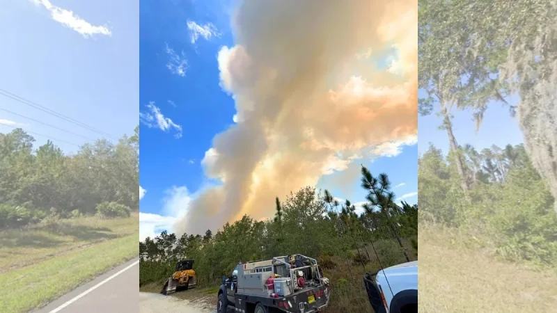 Brush fire tops 100 acres in Gainesville Fire response