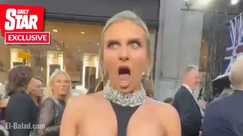 Chloe Burrows Suffers Wardrobe Malfunction on Pride of Britain Red Carpet