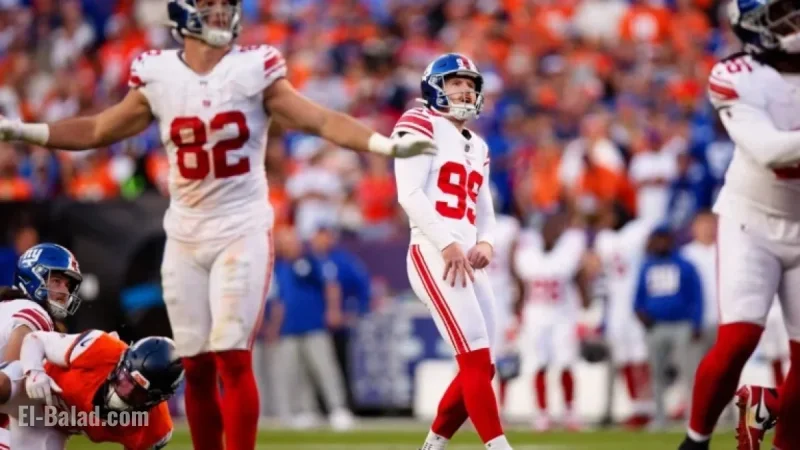 Giants Release Kicker Jude McAtamney Following Costly Misses in 33-32 Defeat