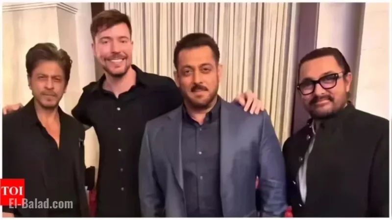 MrBeast Joins Bollywood Icons Shah Rukh Khan, Salman Khan, and Aamir Khan; Fans Buzz