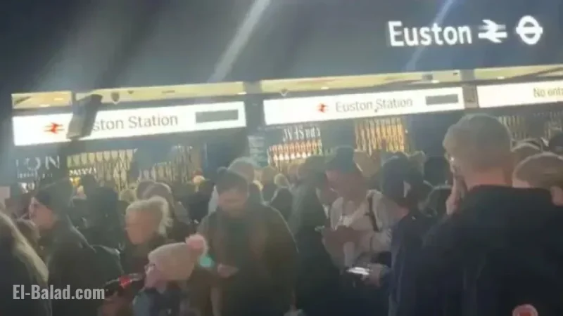Passengers Stranded Outside Euston Amid Widespread UK Disruption