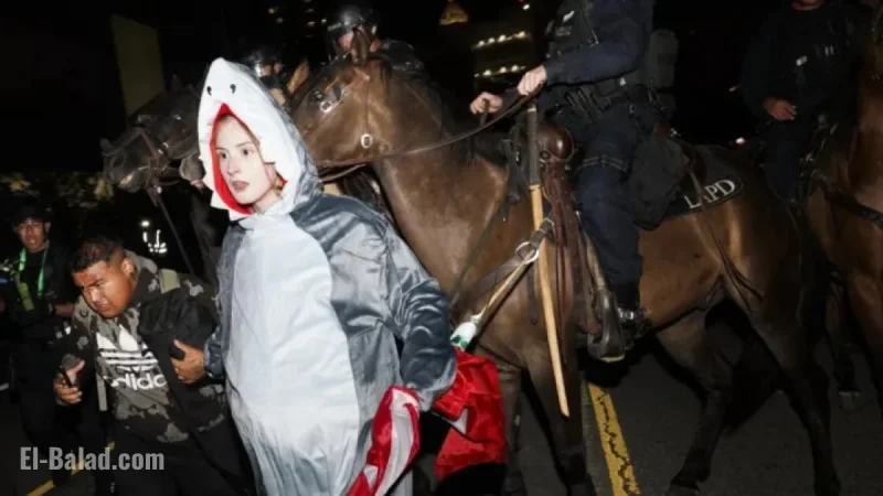 Police Proclaim Unlawful Assembly at Downtown L.A. Protest