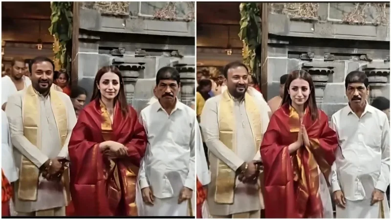 Trisha Visits Tirupati on Eve of 43rd Birthday