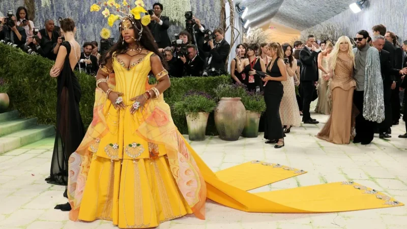 Sza Wore a Bode Gown Made from Over 100 Yards of eBay Fabric