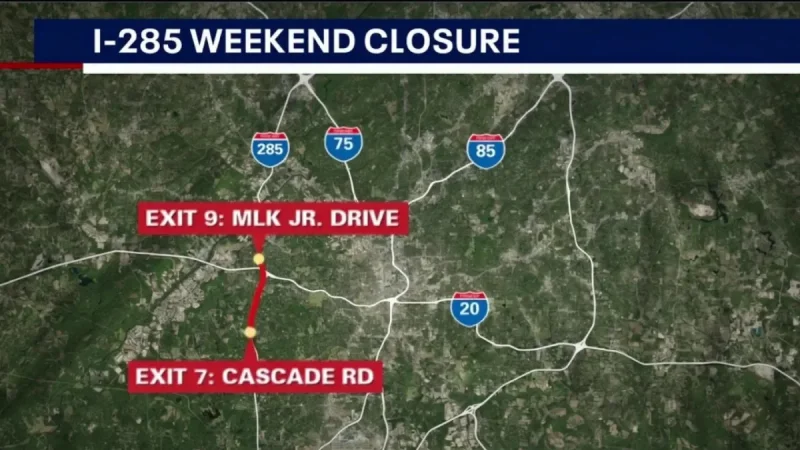 GDOT closes I-285 south of I-20 for weekend work, 285 Shut Down