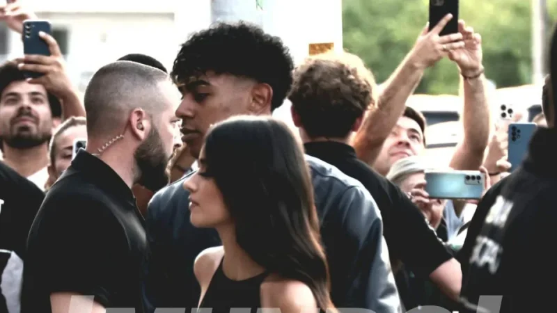 Lamine Yamal Arrives With Ines Garcia at Barça Title Dinner