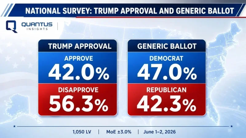 Trump Net Approval Rating Stays Low as Democrats Hold Edge
